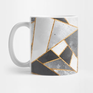 Black, White and Gold Modern Mosaic Geometric Line Pattern Mug